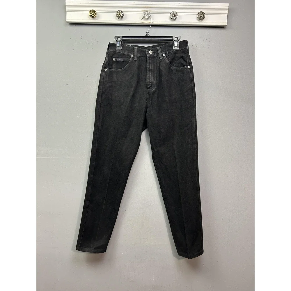 Riders Jeans Women 6M Black High Waisted Tapered Leg 100% Cotton Vintage 90s 6 M